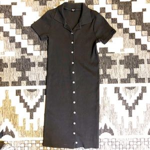 Brandy Melville Ribbed Button Up Polo Dress Y2K